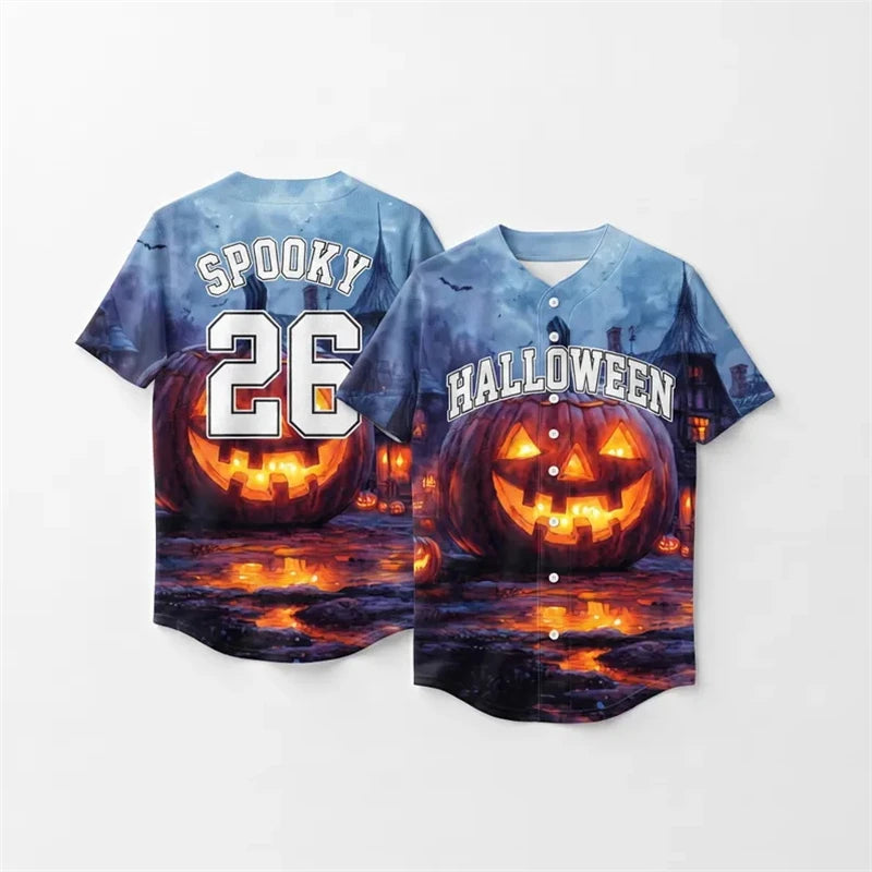 Personalized Name 3D Printed Baseball Jersey Bat Spider Web Print Shirt Men Women
