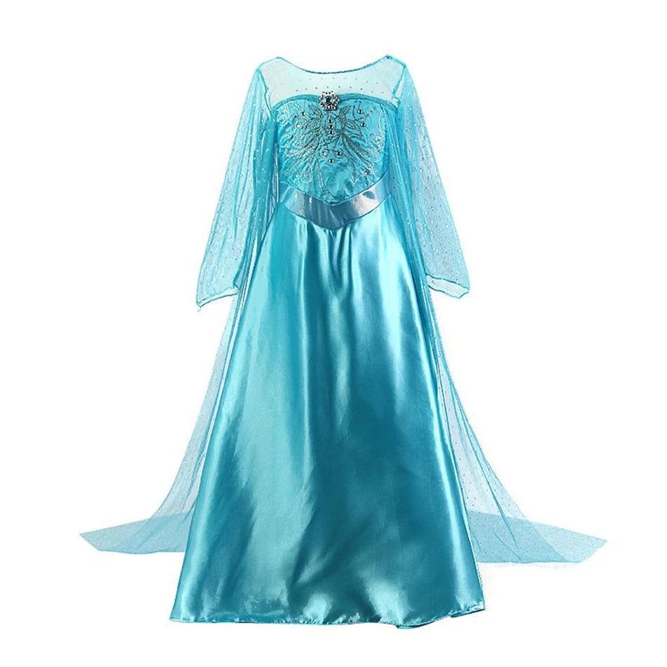Kids' Princess Long-Haired Tower Princess Snow Kingdom Princess Ice Queen Princess Birthday Costume - alternate view 24
