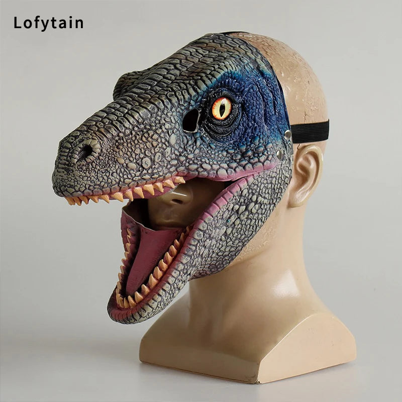 Child Horror Dinosaur Headgear Maks Cosplay Kids Scary Dragon Moveable Open Mouth Latex Mask Halloween Party - product image 