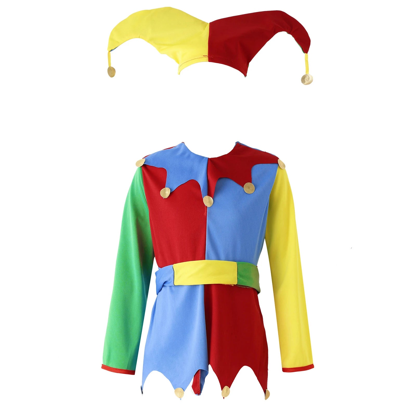 Girl Boy Circus Clown Cospaly Costume Halloween Performance Dress Hat Waistband Pants Set - View 7