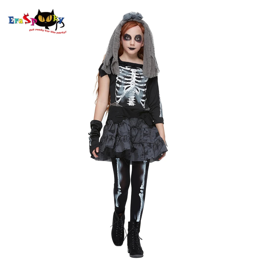 Eraspooky Halloween Costume For Girl Scary Skeleton Zombie Girls Ghost Bride - product image 1