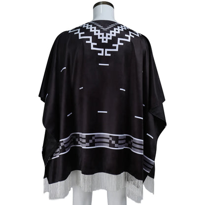 Men's Cowboy Movie Clint Eastwood Poncho Serape Aztec Pattern Costume - alternate view 5