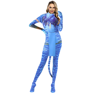 Avatar Costume Women and Men Couple Family Girl Bobysuit Jumpsuit Alien ClothingThe Way of - men C / XL 190(180-190cm)