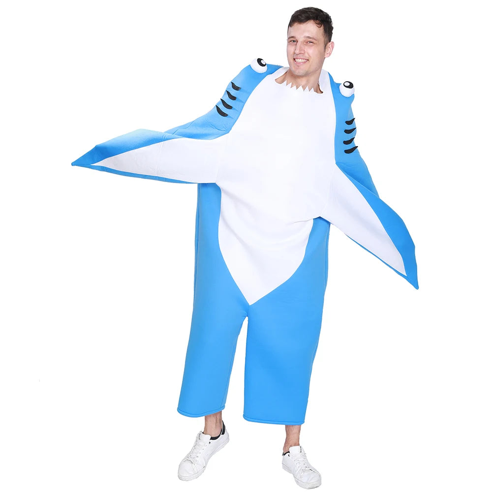 Adult Funny Shark Costume Halloween Animals Cosplay Outfits Carnival Easter Purim Fancy Dress