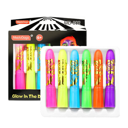Glow Face Body Paint Under UV Sticks Makeup Neon Face Painting Kits for Adult Halloween Festival Accessory - product image 8