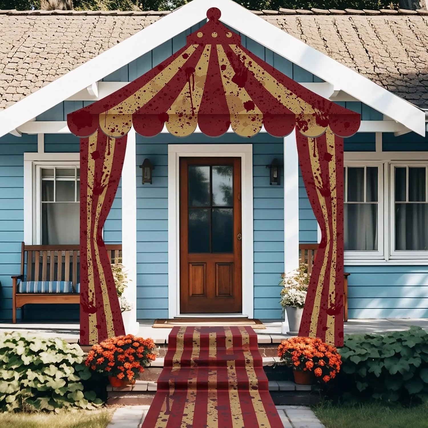 Horror Carnival Circus Door Arch Banner Halloween Welcome Porch Backdrop - product image 1