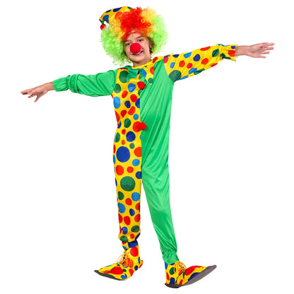 Halloween Kids Performance Clown Suit Kids Costume Clown Outfit No Wig Shoes - ZA-012 / XL(130-140cm)