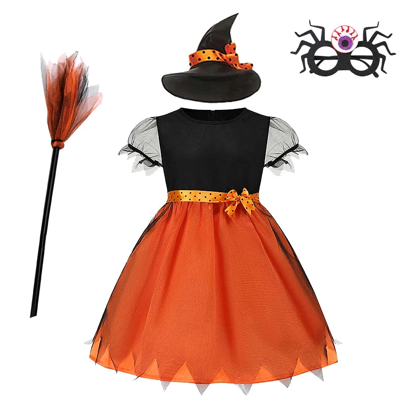 Kids' Girls Witch Vampire Dresses Clothes Dress Up Clothes for Costume - alternate view 22