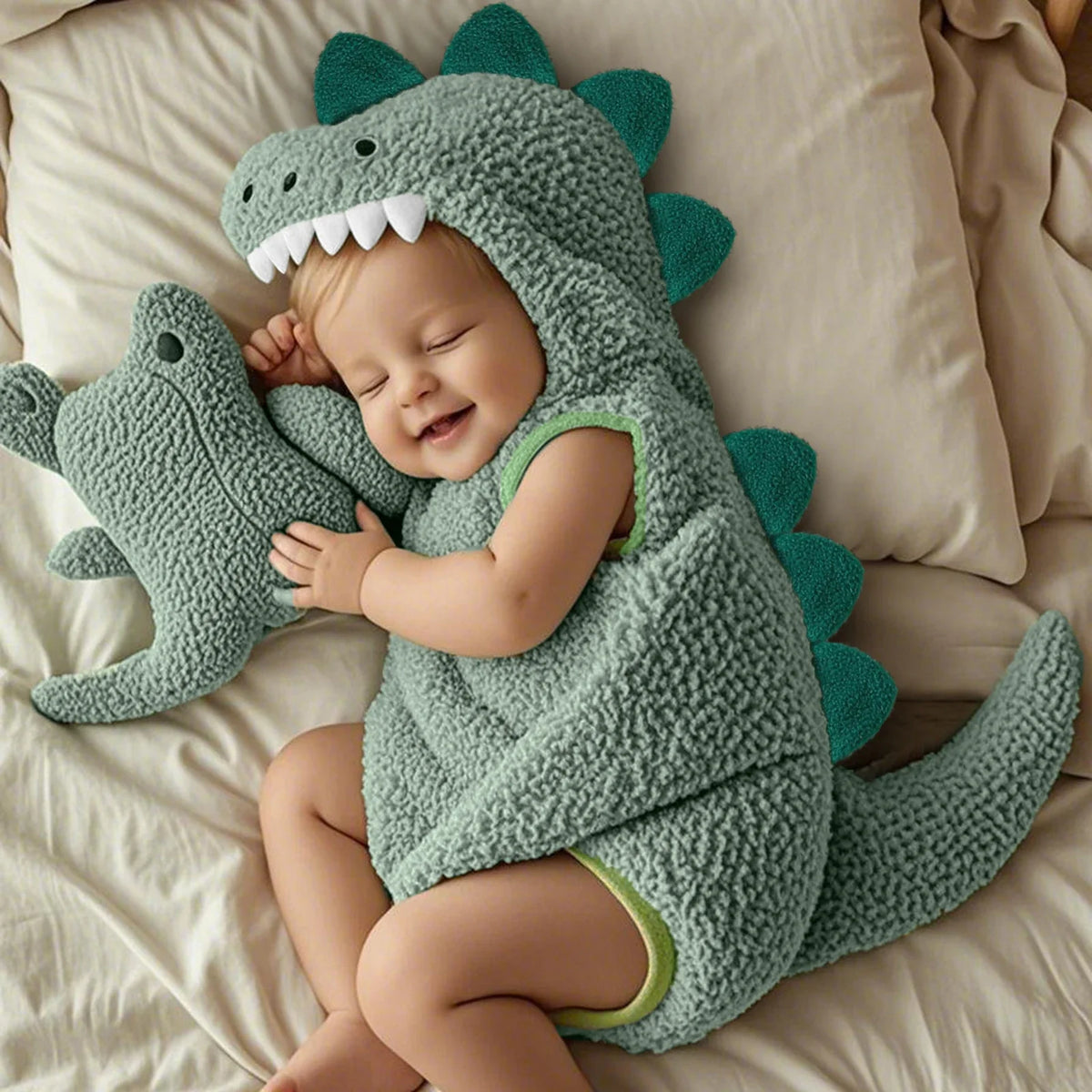 Baby Dinosaur Romper Costume – 0–18 Months - Pink 3–6 Months