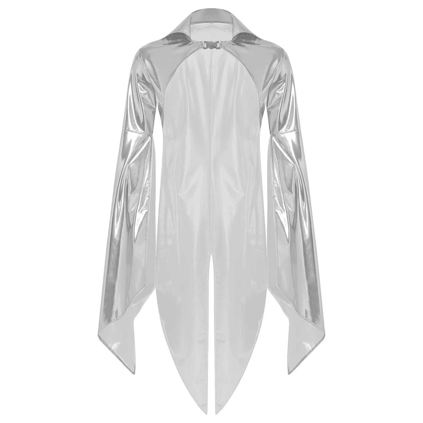 Men's Holographic Glossy Shoulder Armor Tops Fly Sleeve Jacket Tailcoat Costume - alternate view 15