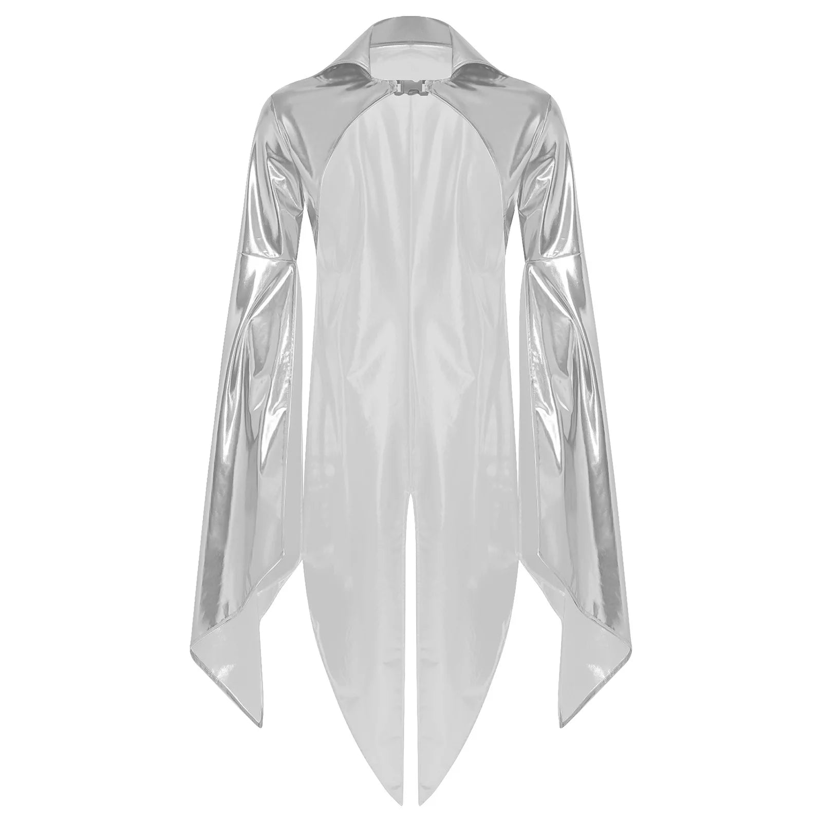 Men's Holographic Glossy Shoulder Armor Tops Fly Sleeve Jacket Tailcoat Costume - alternate view 15