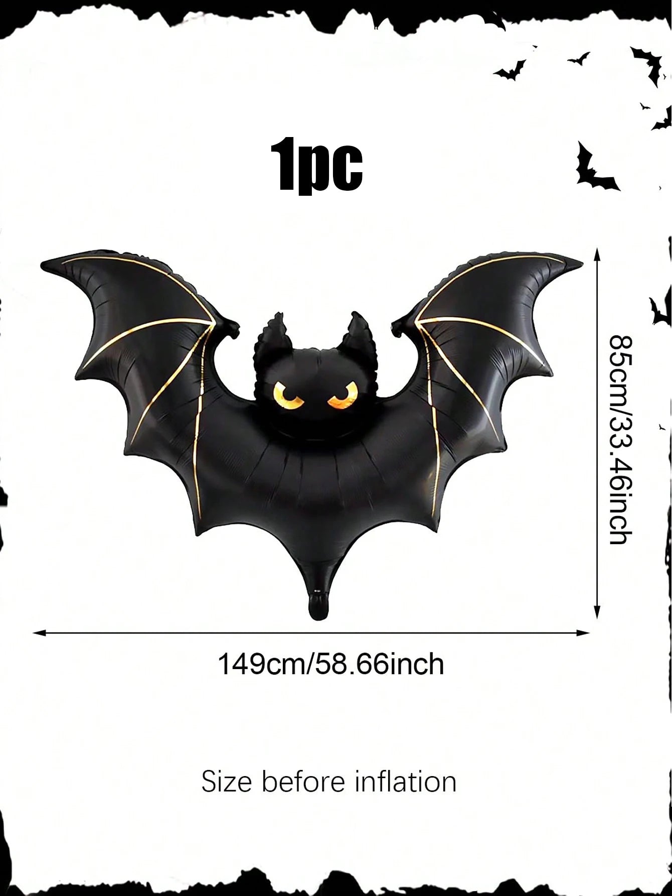 Halloween large scary bat balloon Halloween party birthday decoration bat theme can be hung bat decoration - product image 7