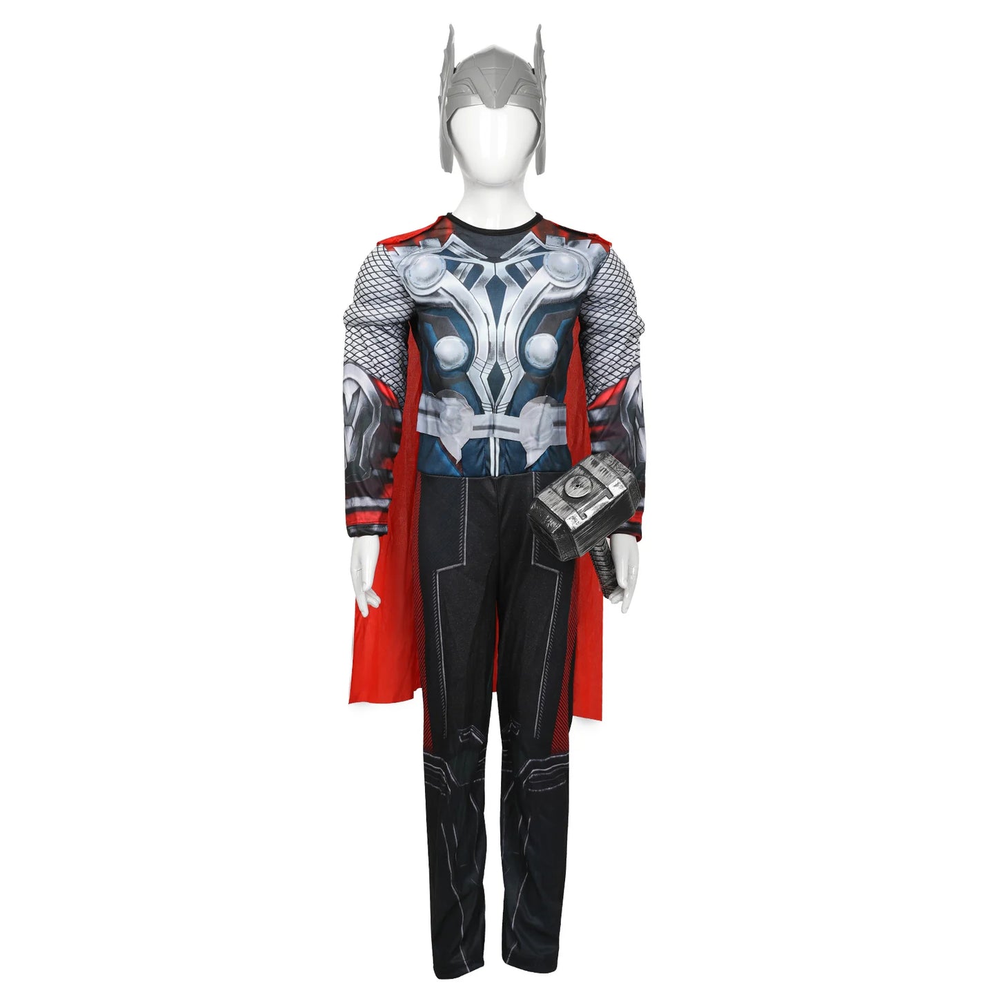 SuperHero Kids Thor Costume Kids Muscle Cosplay Costume Harmmer Halloween Up Jumpsuit - View 6