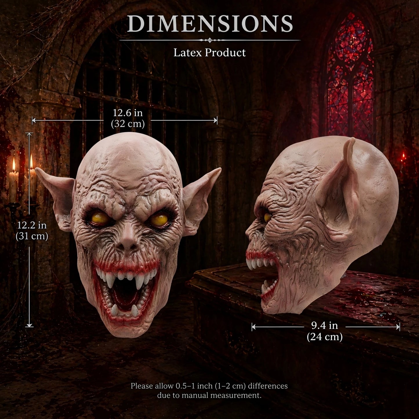 Halloween Mask Vampire Demon Monster Latex Full Head Adult Costume Prop Haunted House - View 4