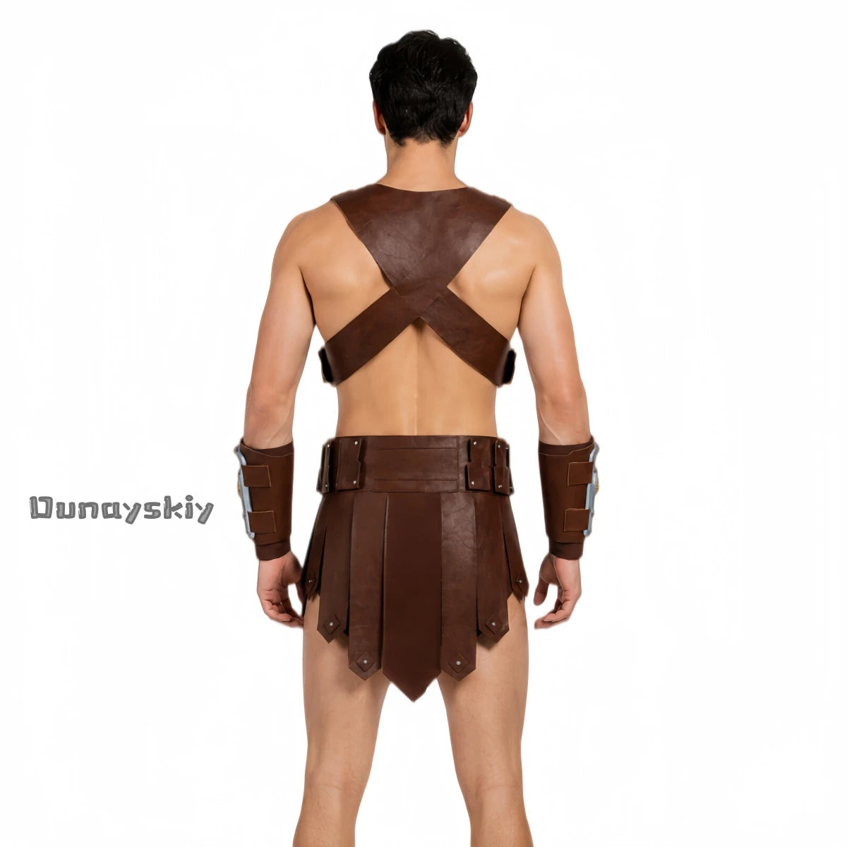 CR Cos%HeeMan Costume Movie Cartoon Masters Halloween Men's Roman Gladiator Costume - Costume wig / XXL
