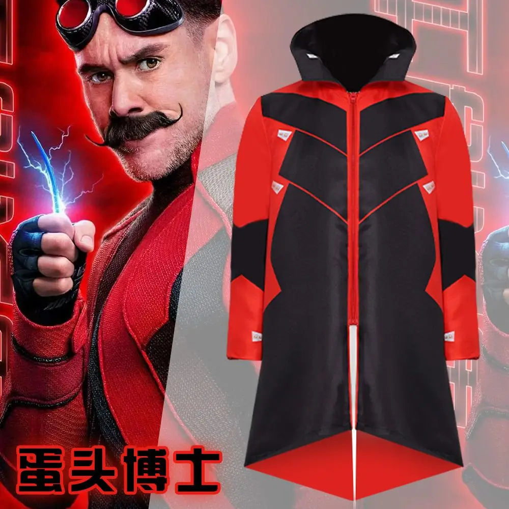Dr Eggman Cosplay Costume Anime Hedgehog 2 Ivo Robotnik Halloween For Men Clothes Coat Glasses Full Set
