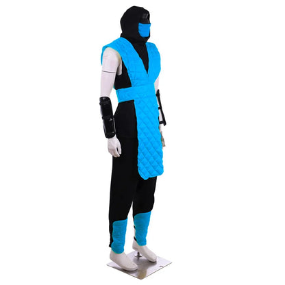 Game Mortal X Scorpion Costume Sub-Zero Costume Yellow Blue Battle Combat Men's Outfit - YELLOW / XXL