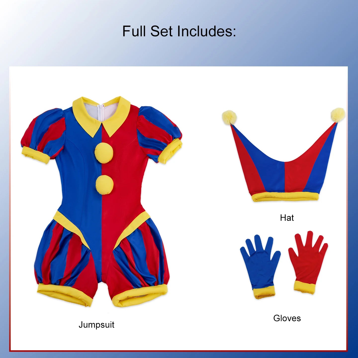 Pomni the Amazing Digital Circus Costume Jumpsuit Clown Costume Halloween Adult Cosplay - View 7