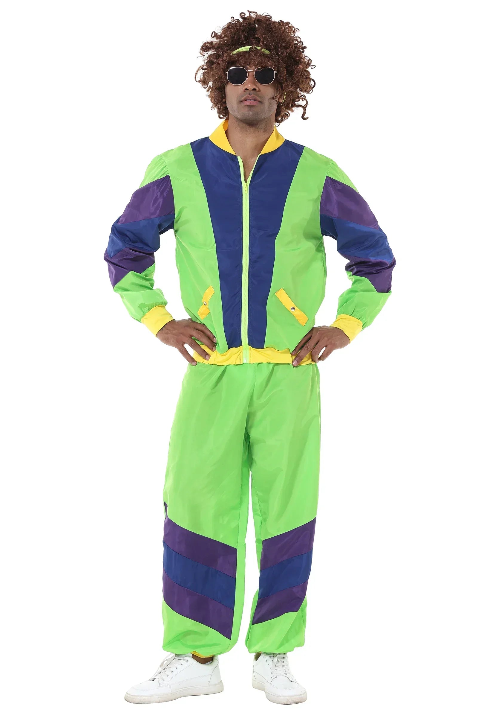 Men's 80s 90s Retro Sportwear Adult Hippie Disco Cosplay Costume Halloween Carnival Suit Party Role Playing - product image 5
