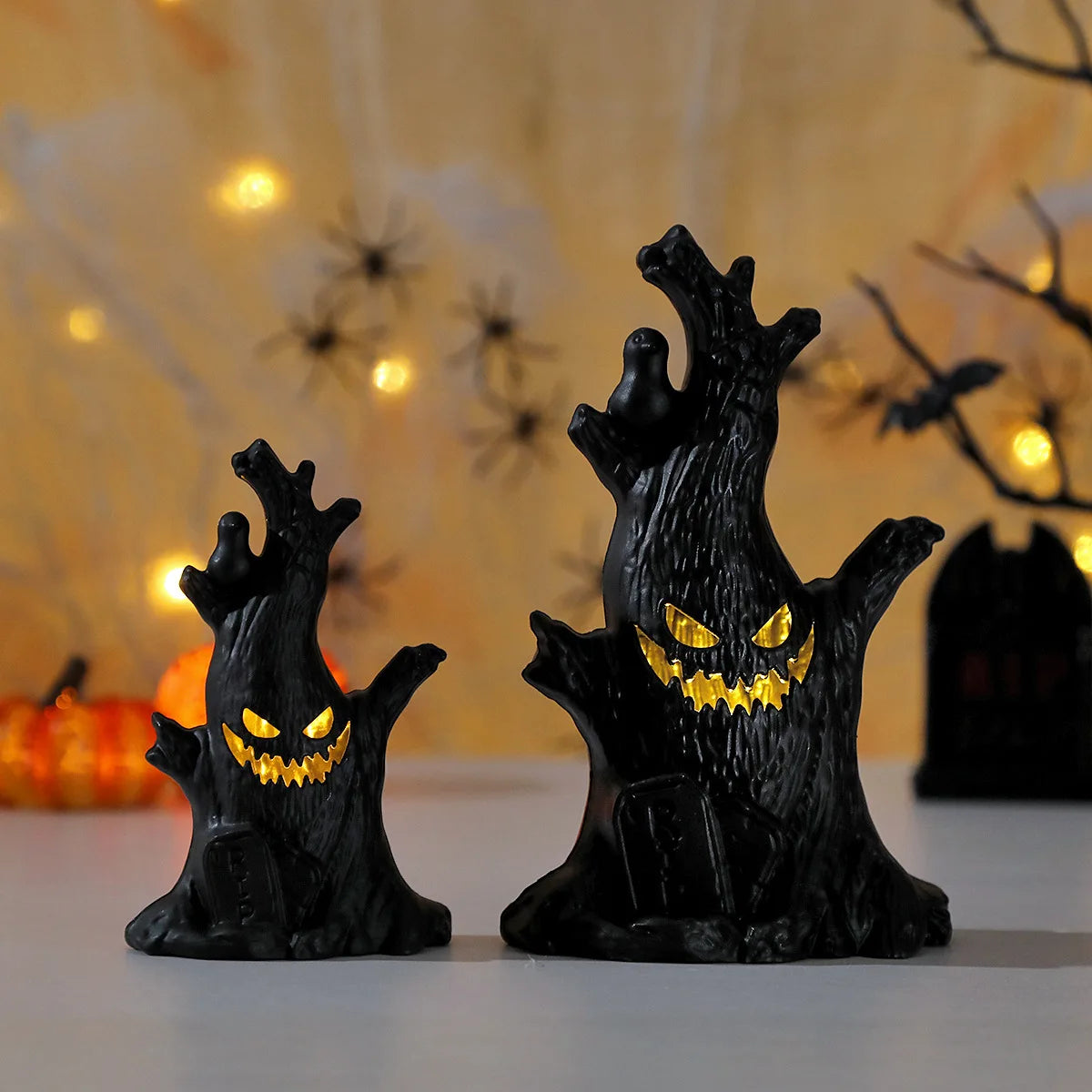 Light Up Halloween Tree Decoration Creepy Tree Figurine Battery Operated - product image 3