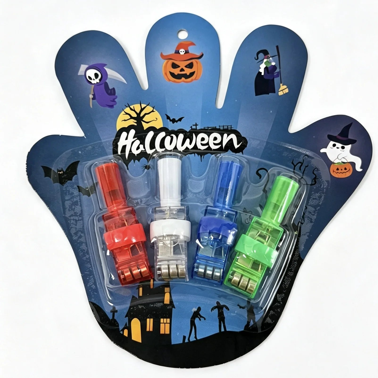 8pcs Halloween Projector Finger Lights, 4Pcs LED Projection Finger Flashlights, Pumpkin Ghost Pattern Light