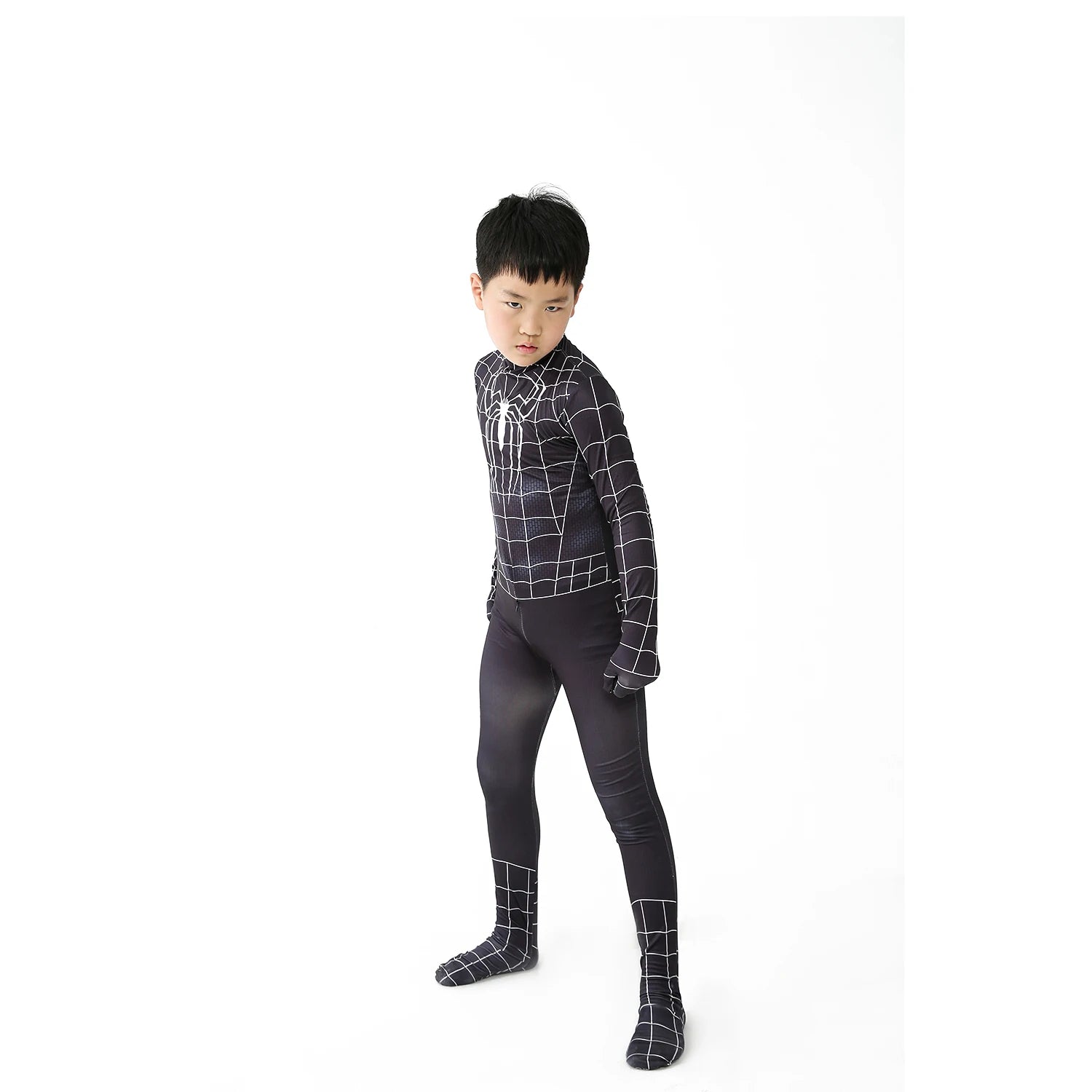 Biack Web-Slinger Hero Superhero Costume Bodysuit For Spandex Zentai Halloween Cosplay Jumpsuit 3D
