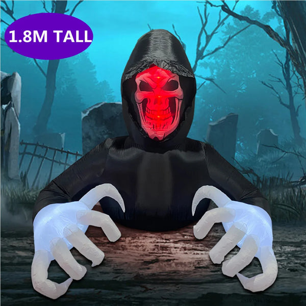 1.8M Halloween Inflatable Horror Grim Reaper Spooky Ghost with Lights for Outdoor Garden Yard Lawn,Inflatable - product image 1