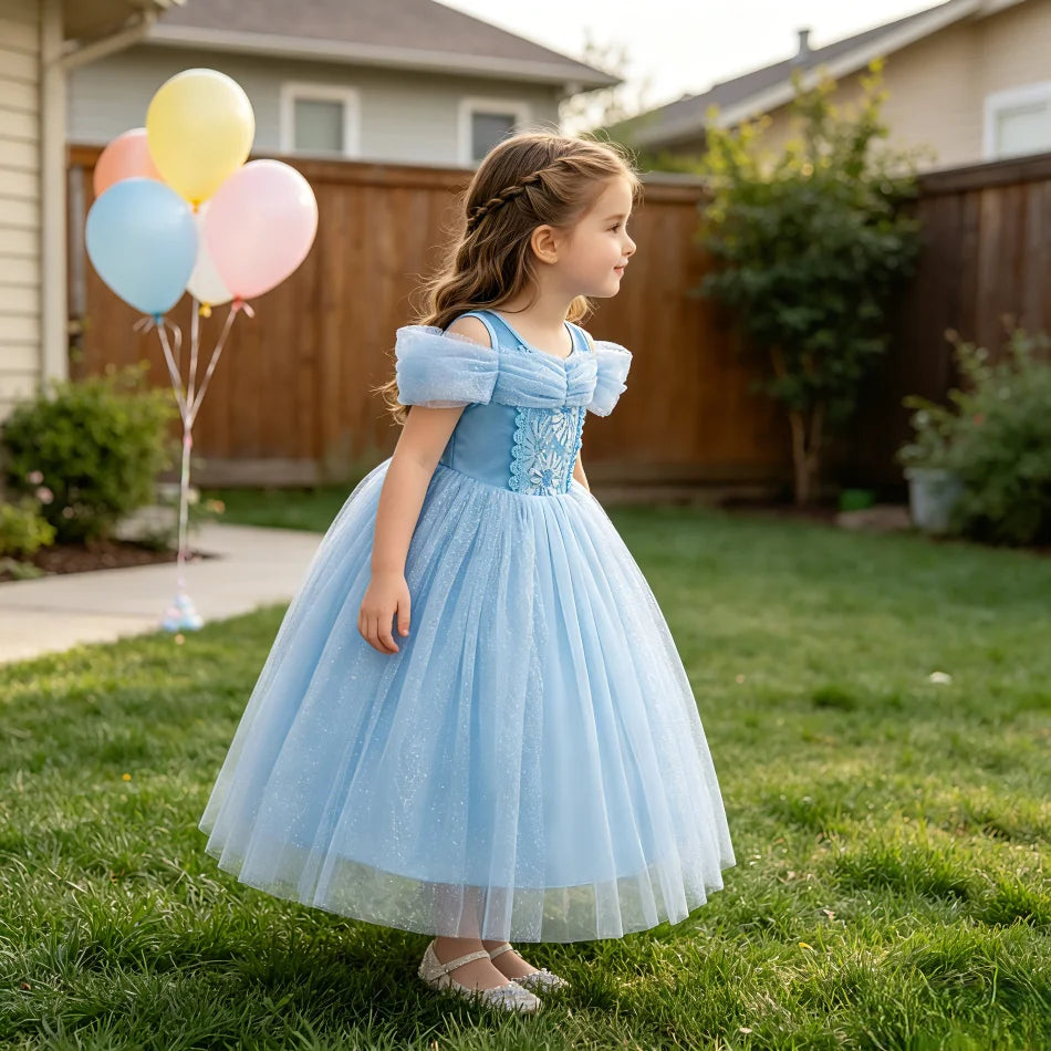 Blue Fairytale Princess Princess Costume Dress for Kids – Halloween Costume