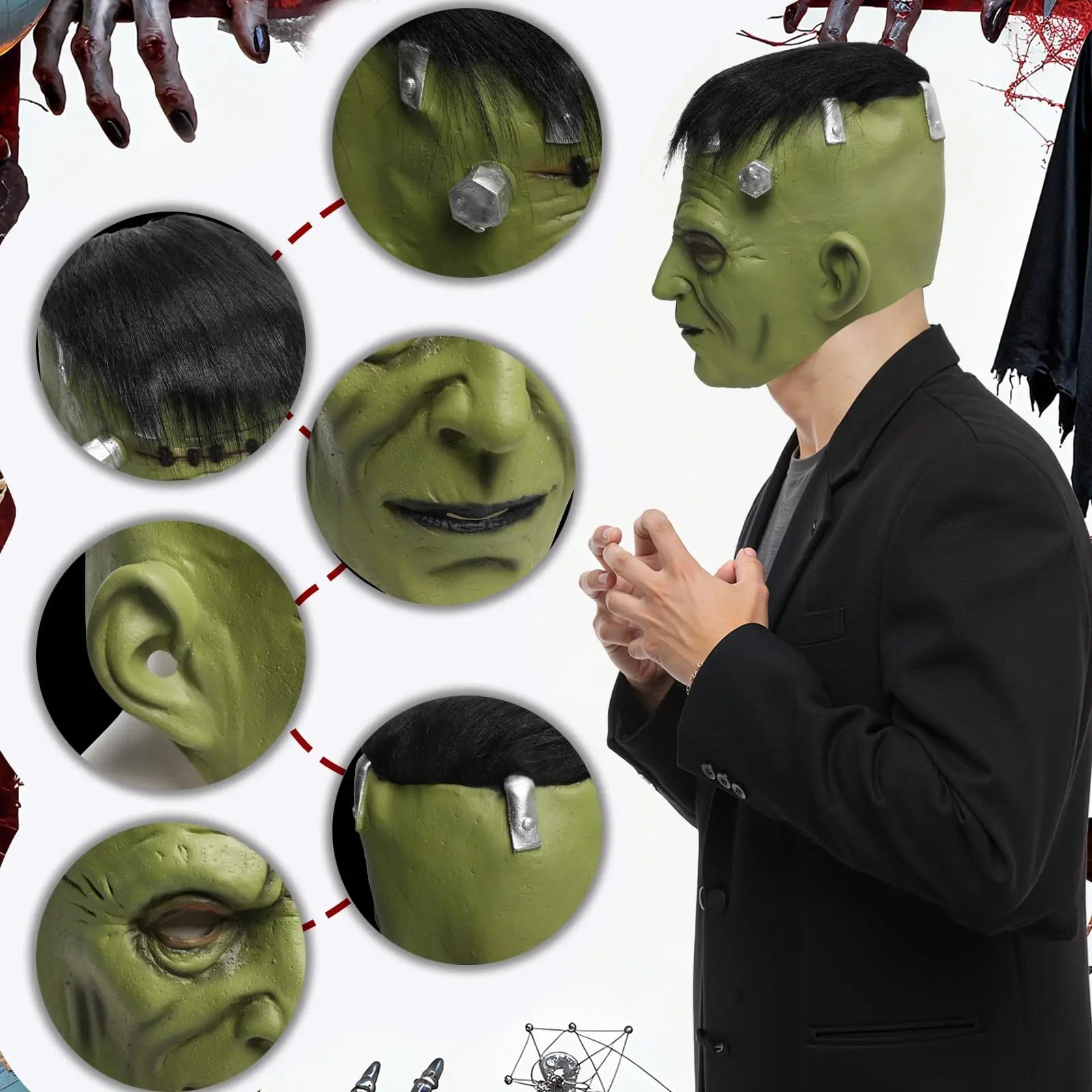 Adults Classic Monster Mask Monster Horror Latex Full Head Masks Costume Men WomenHalloween
