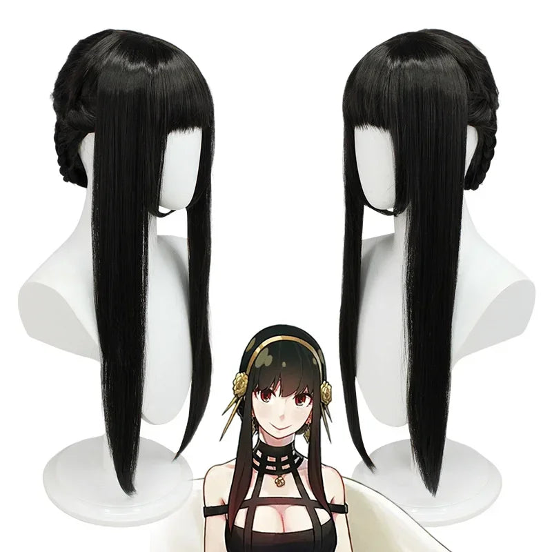 Halloween Anime Yor Forger Costume Outfit Gothic Assassin Black Red Skirt Dress Suit - Costume Wig / XL