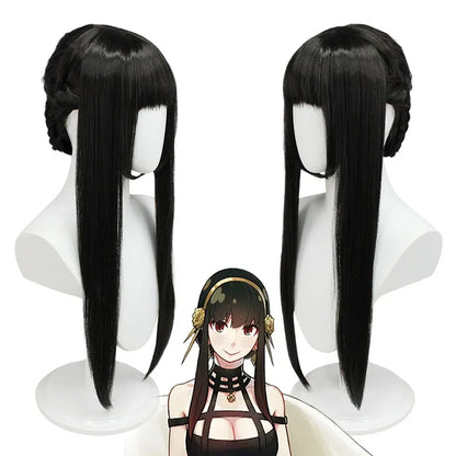 Halloween Anime Yor Forger Costume Outfit Gothic Assassin Black Red Skirt Dress Suit - Costume Wig / XL