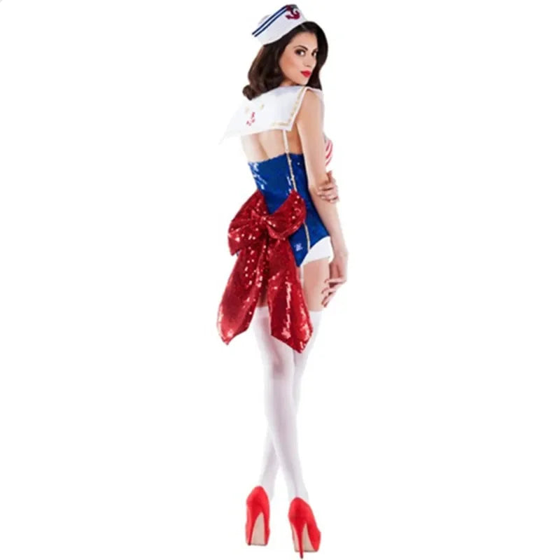 Navy Sailor Costume for Women | Sequined Jumpsuit