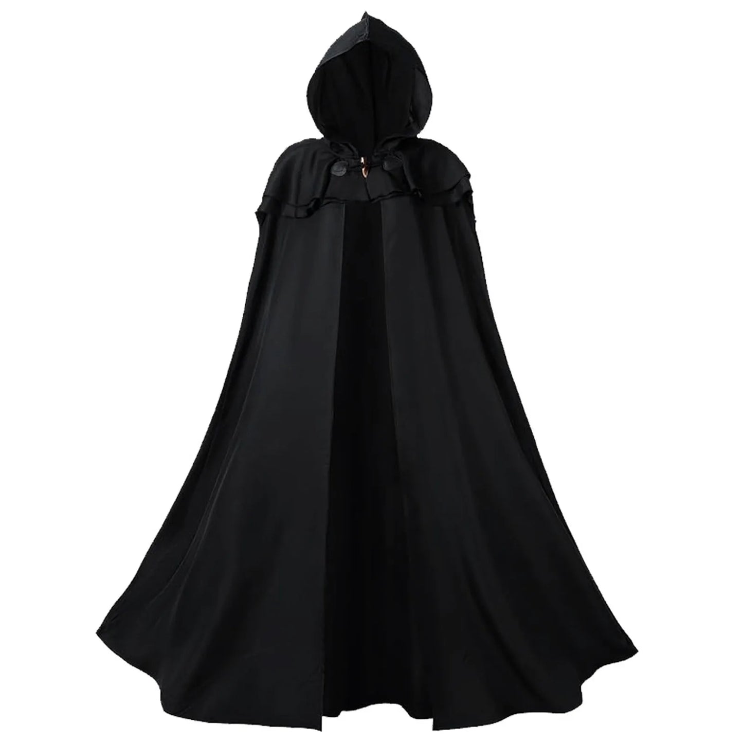 Halloween Hooded Capes for Adult Cloaks Costume Witch Red Black Purple Green Grim Reaper - Brown / L
