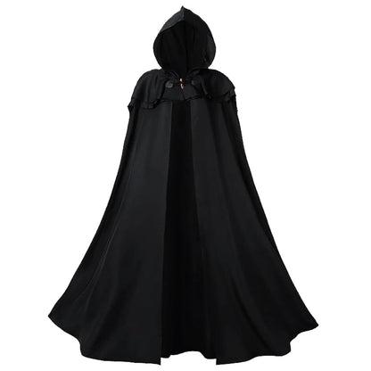 Halloween Hooded Capes for Adult Cloaks Costume Witch Red Black Purple Green Grim Reaper - Brown / L