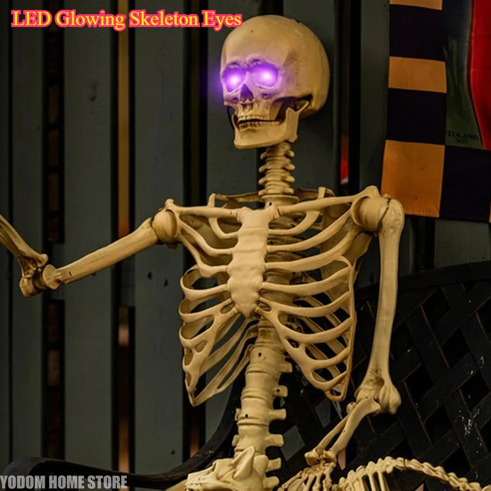 LED Glowing Skeleton Eyes - 2 Pcs Timer - Controlled Halloween Props for - product image 1