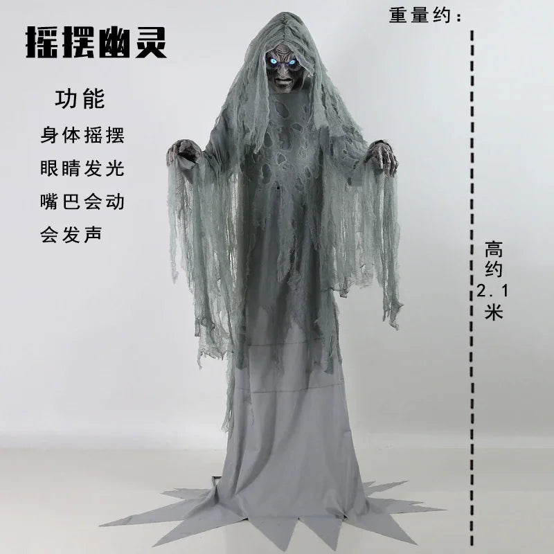 Decoration Large Electric Skull Sensing Sound Ghost Witch Pumpkin Man