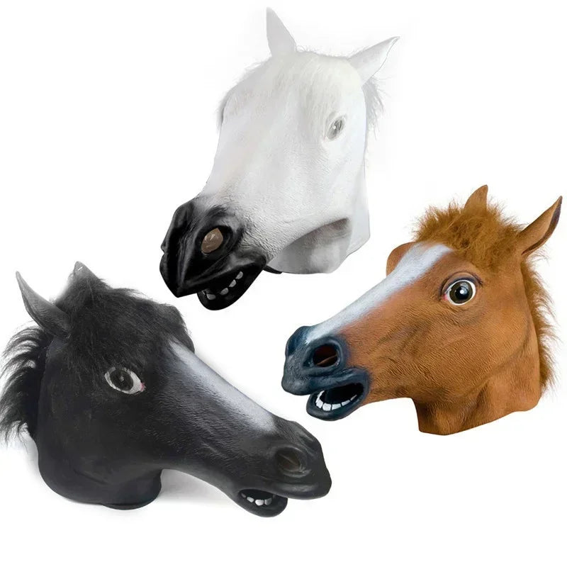 Funny Horse Head Full-Face Halloween Mask