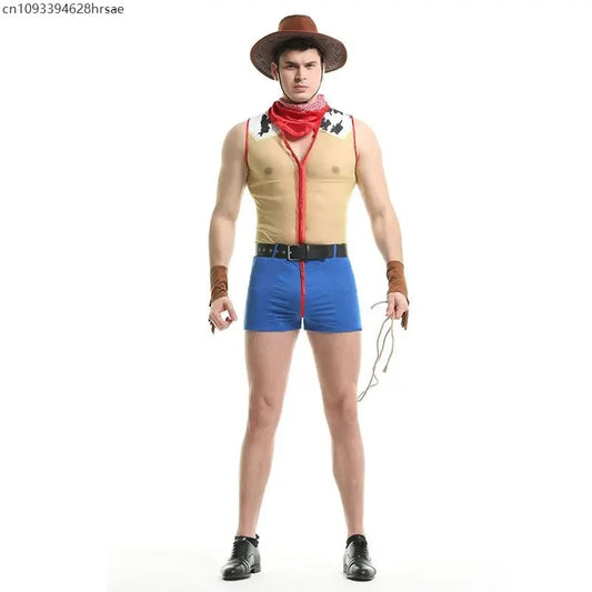 Men's Cowboy Porno Sexy Western Woody Costume