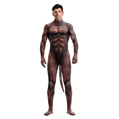 Adult Animal Elastic Fitness full bodysuit tail Whole Zentai Costume - alternate view 8