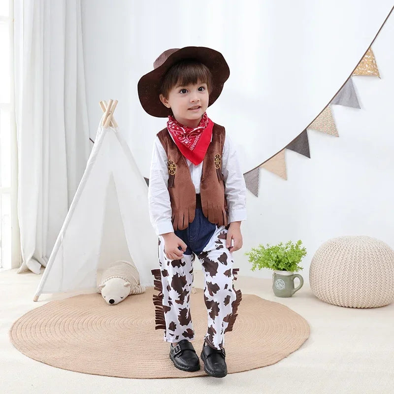 Boys Cowboy Halloween Costume Set – Ages 1–11