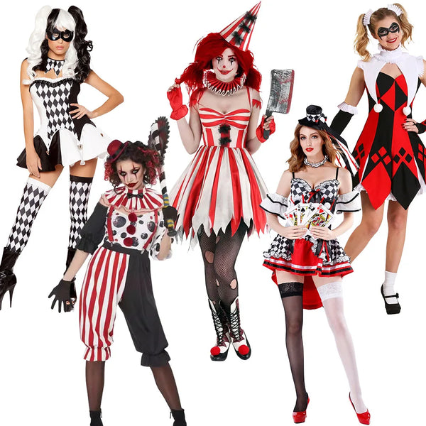 ZAWALAND Women's Halloween Costumes Scary Clown Dresses Outfits Costume Movie Character - 5 / M