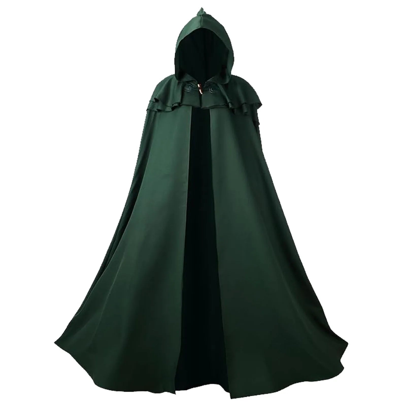 Halloween Hooded Capes for Adult Cloaks Costume Witch Red Black Purple Green Grim Reaper - Brown / M