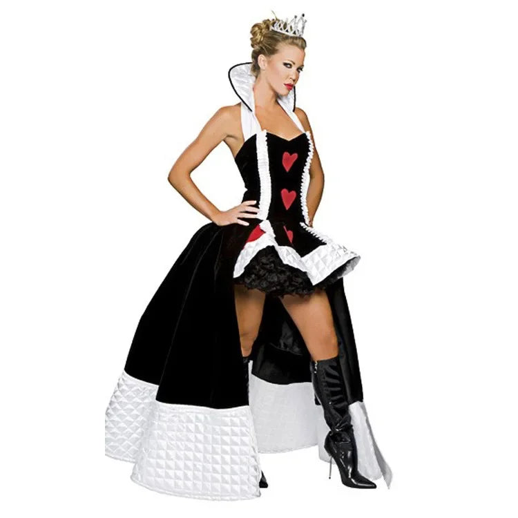 Women's Queen of Hearts Costume – Red & Black Halloween Dress