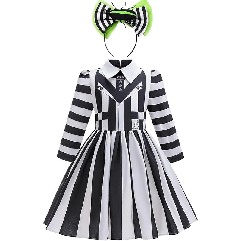 Kids' Black and White Striped Headband Movie Dress-Up Halloween Costume - as picture / 150 9-10T