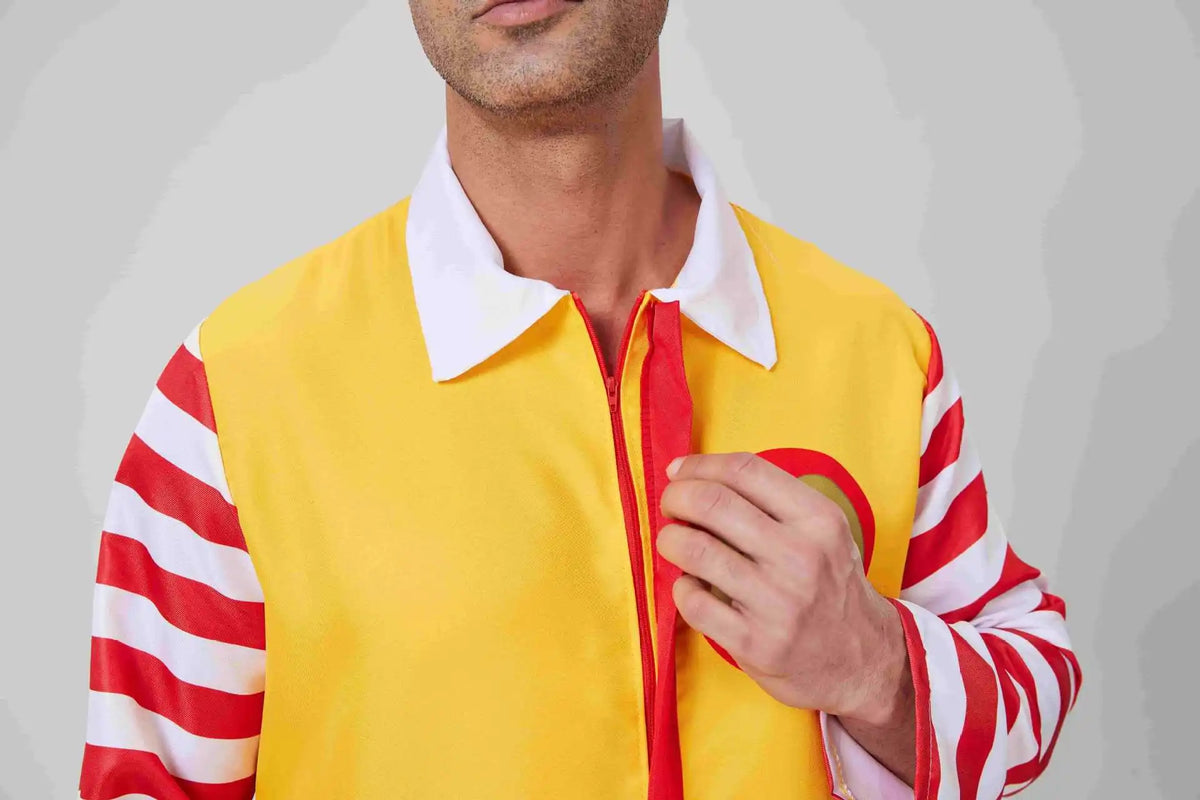 Red Yellow Clown Costume Outfit Adult Full Set Stage Welcome - product image 7
