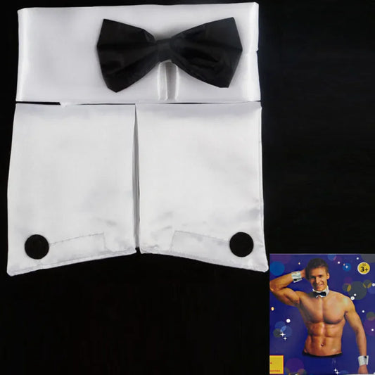 Men's Dancer Bow Tie Collar and Cuffs Costume