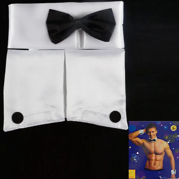 Men's Dancer Bow Tie Collar and Cuffs Costume