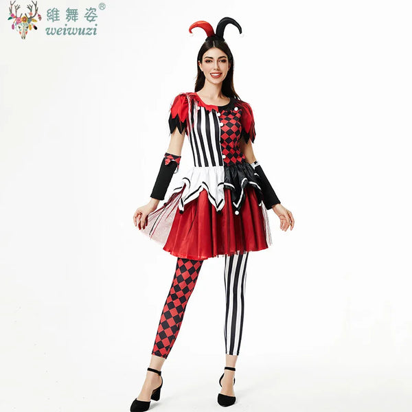 Halloween Costume Adult Women Clown Cosplay Costume Circus Stage Perfermance Fancy Clothing Naughty Joker - product image 1