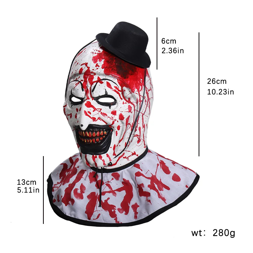 Horror Bloody Terrifier 3 Art the Clown Mask Costume Demon Joker Killer Latex Helmet - View 6