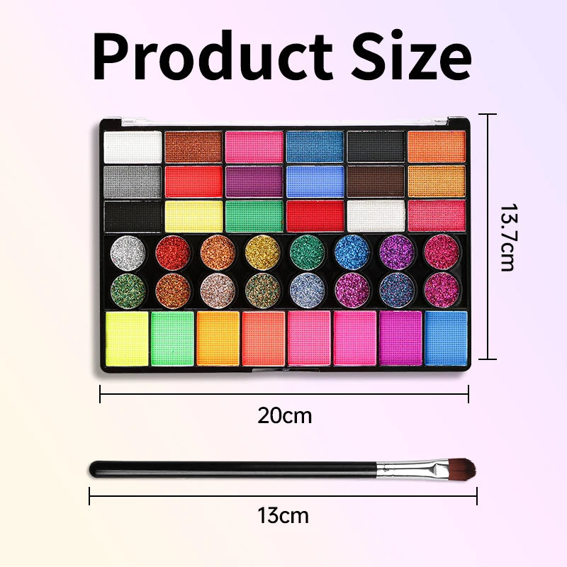 42 Color Face Painting Kit for Adults Water Activated Paint - Halloween Makeup - product image 5